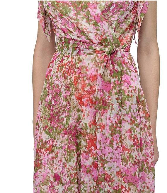 DKNY by Donna Karan Short Ruffle Sleeve Faux Wrap Midi Dress Product Image