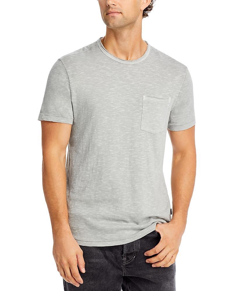 John Varvatos Cooper Short Sleeve Vintage Wash Crew with Curved Hem K4155X88 (Grey Sky) Men's T Shirt Product Image