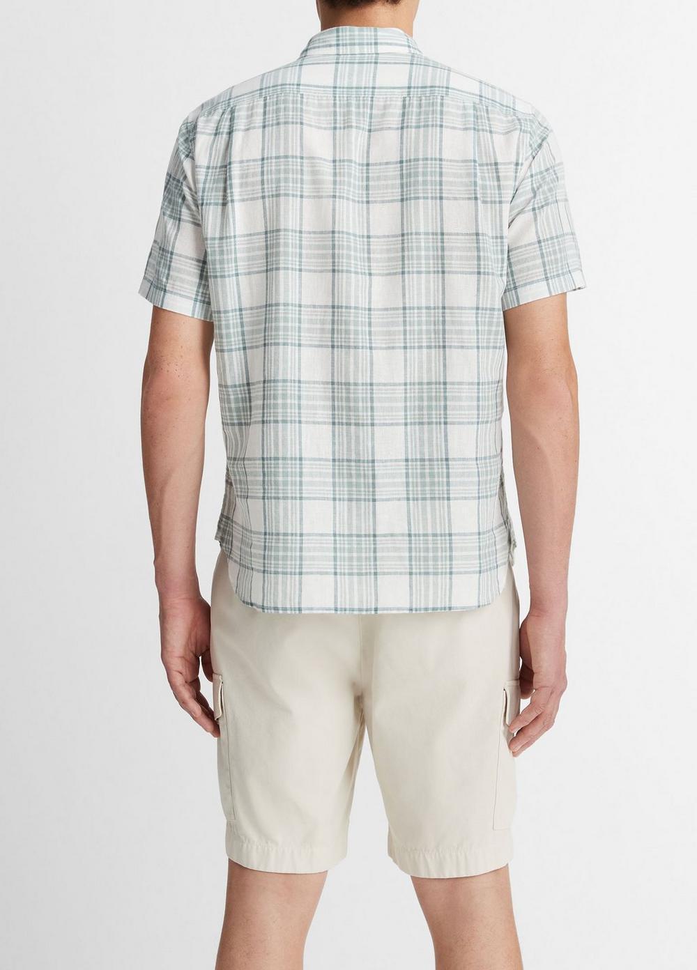 Kino Plaid Linen-Cotton Short-Sleeve Shirt Product Image