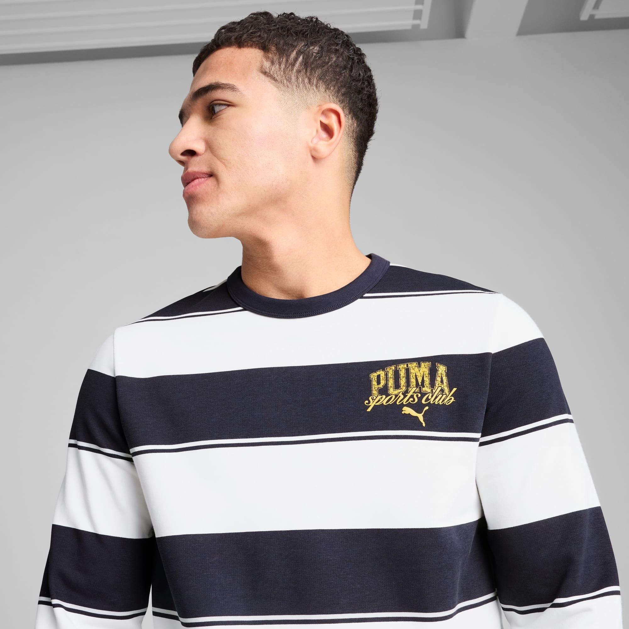PUMA Class Men's Striped Crew Sweatshirt Product Image