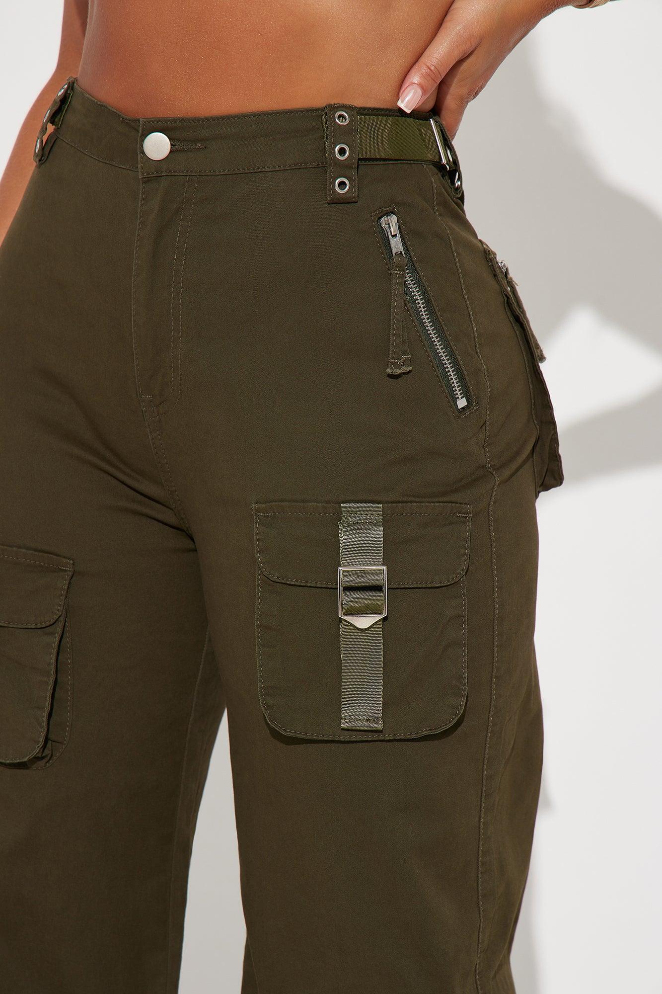 I'm In Town Wide Leg Cargo Jogger - Olive Product Image