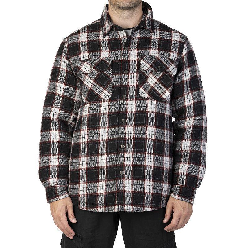 Men's Sonoma Goods For Life® Flannel Shirt Jacket, Size: XXL, Black Grey Red Product Image