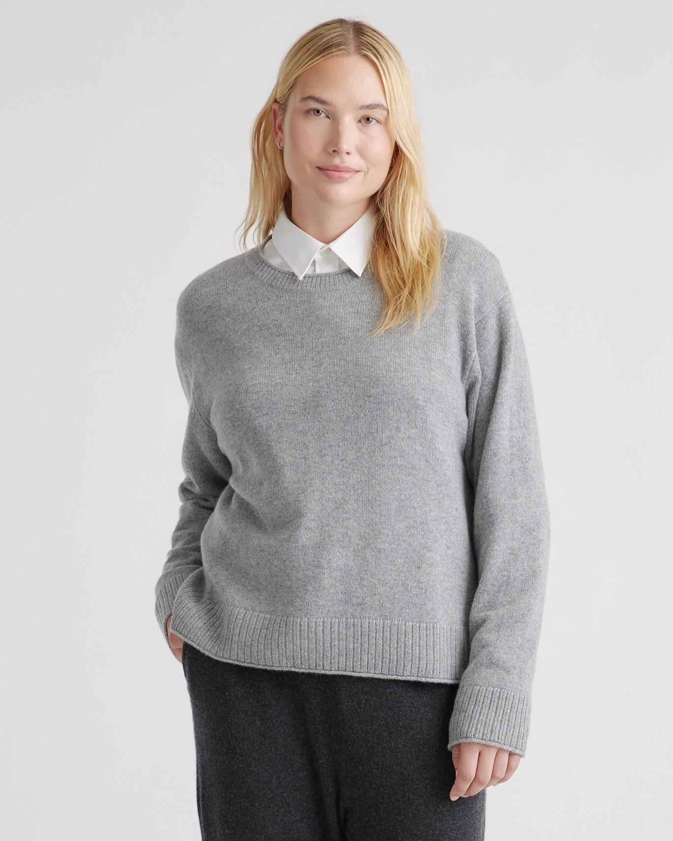 Mongolian Cashmere Boxy Crewneck Sweater Product Image