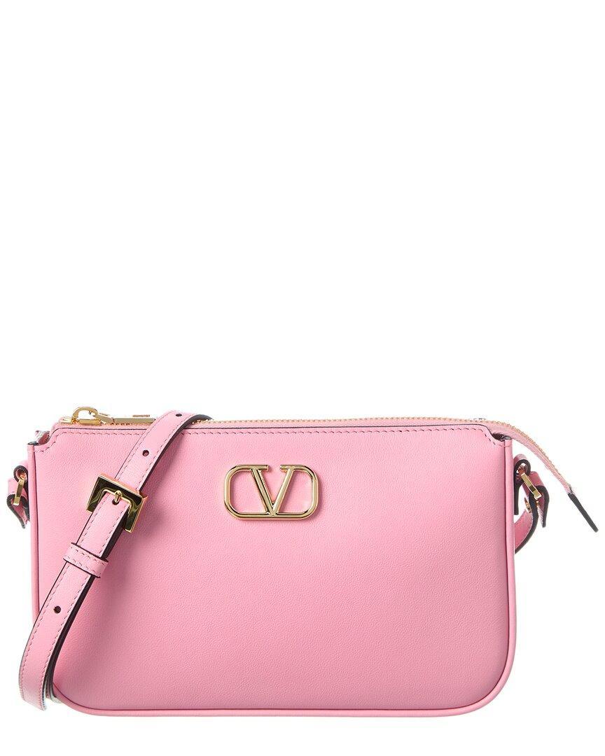 VALENTINO GARAVANI Valentino Vlogo Signature Mini Leather Crossbody In Pink Product Image