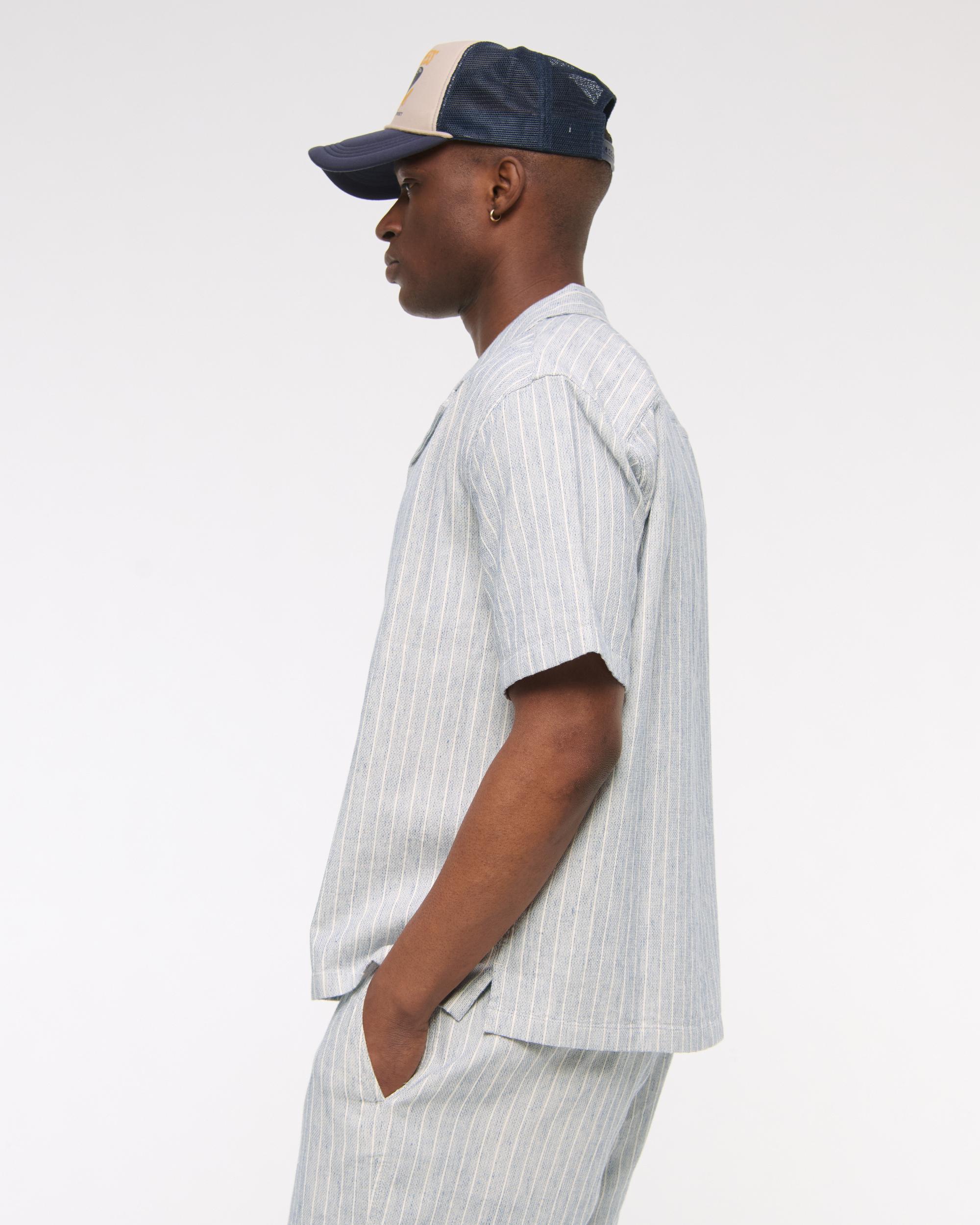 Camp Collar Summer Linen-Blend Shirt Product Image
