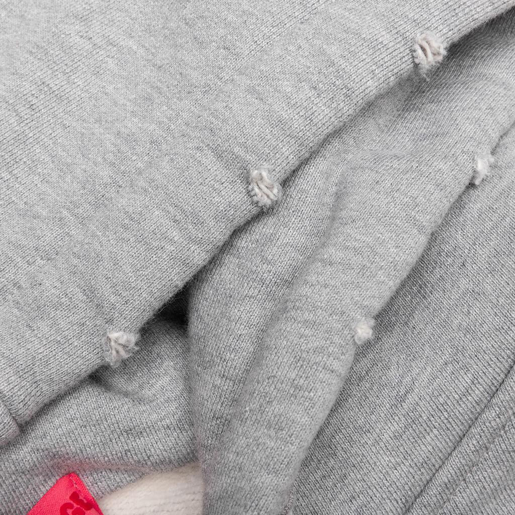 Distressed Hoodie Small Logo - Heather Grey Male Product Image