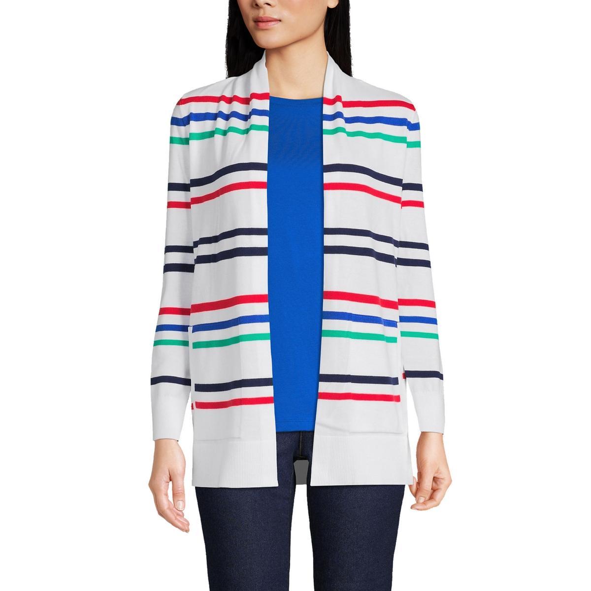 Women's Lands' End Open-Front Long Cardigan Sweater, Size: XS, Radiant Blue Product Image