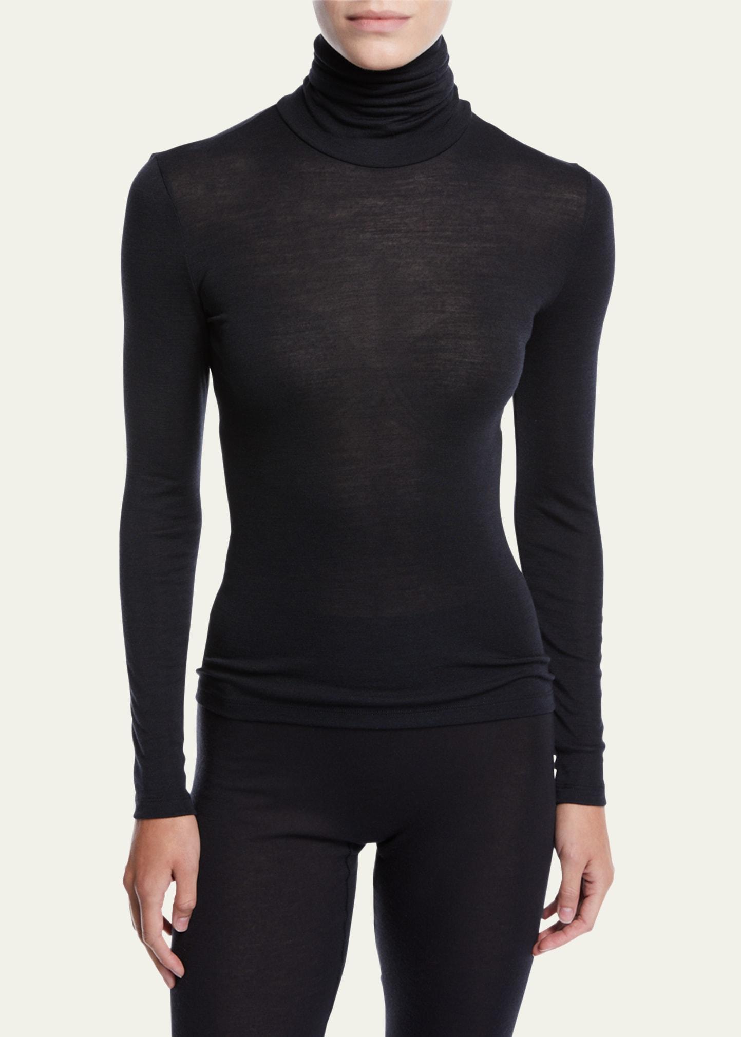 Womens Wool & Silk Turtleneck Pullover Product Image