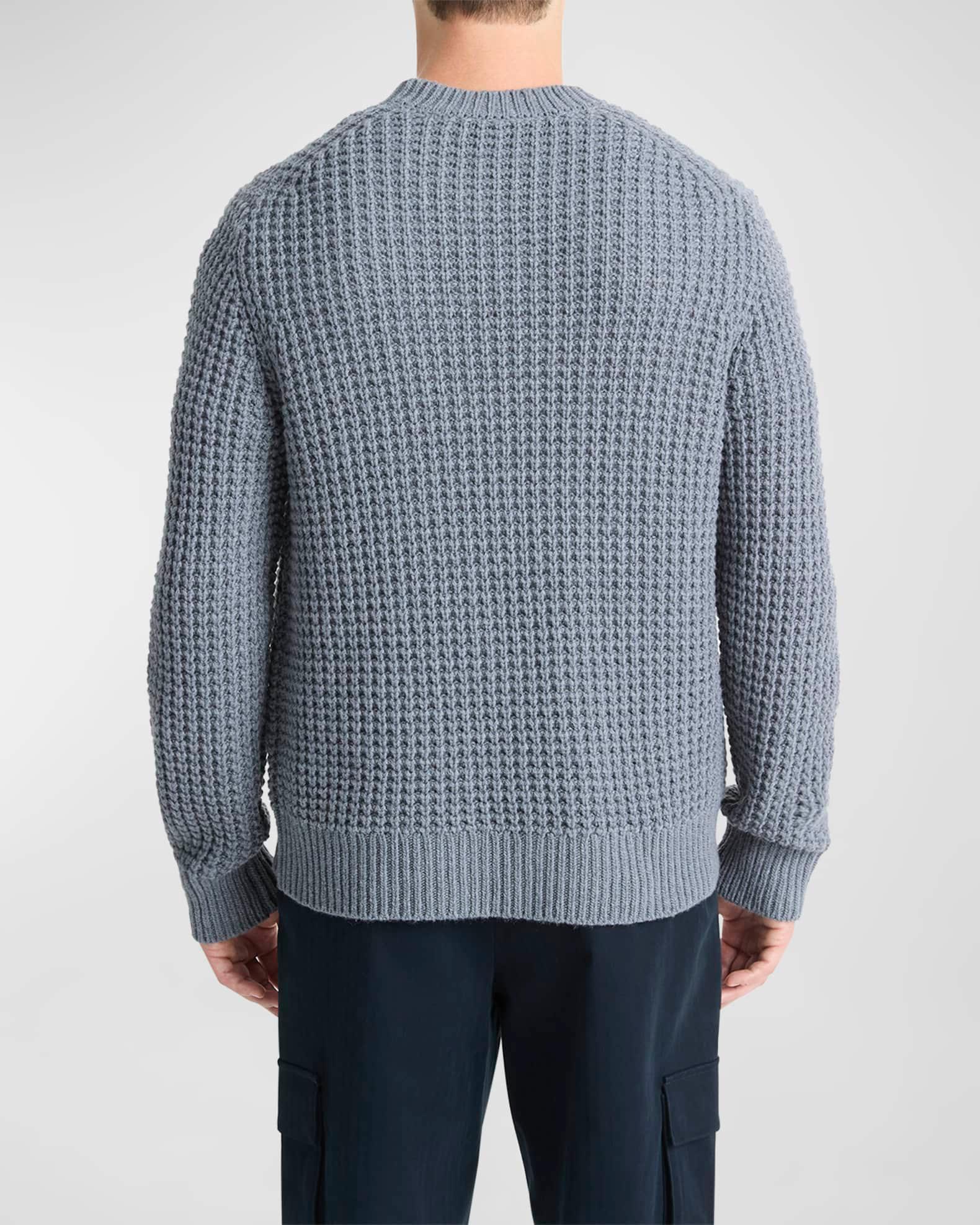 Mens Macro Waffle Knit Crewneck Sweater Product Image