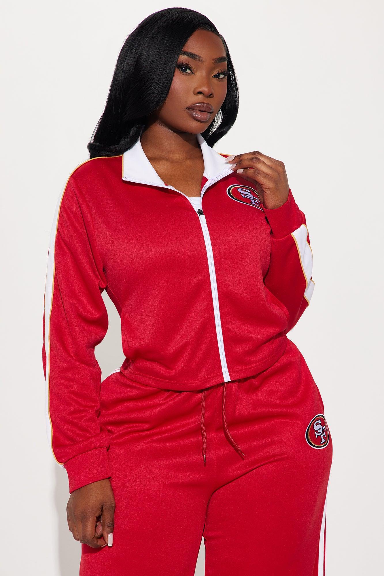 49ers Nation Zip Up Track Jacket - Red Female Product Image