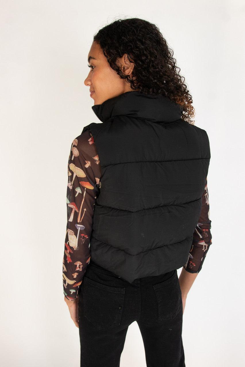 Cropped Puffer Vest Product Image