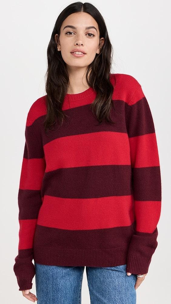 Guest in Residence Stripe Crew Cashmere Sweater | Shopbop Product Image