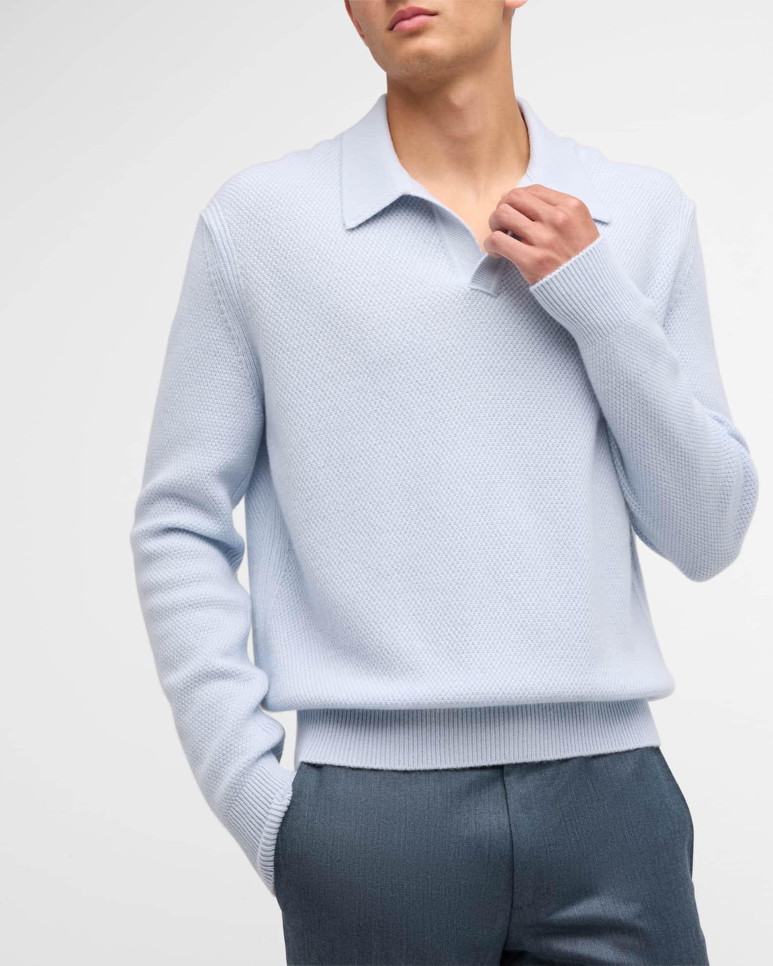 Men's Melange Oasi Cashmere Polo Sweater Product Image