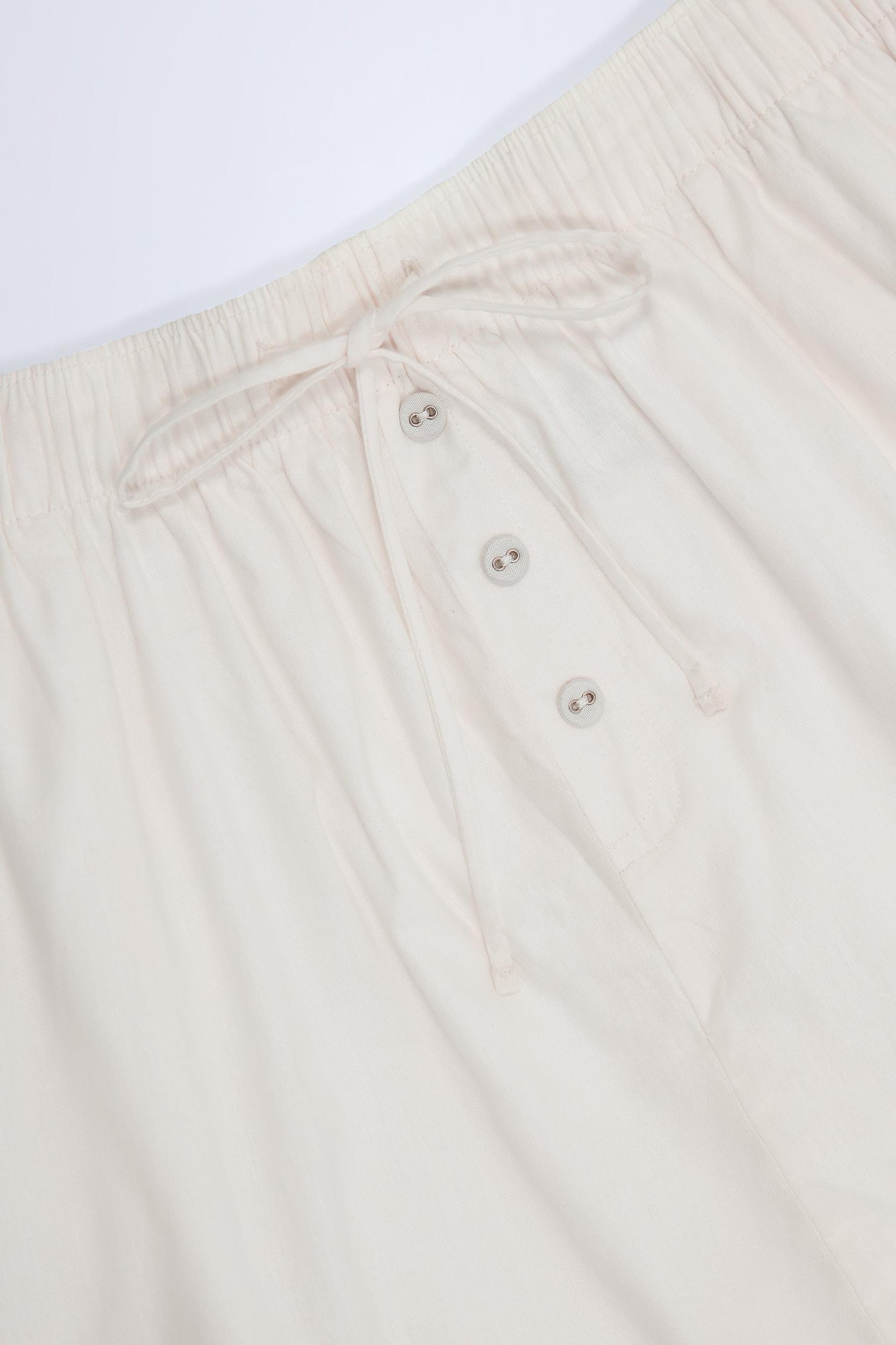 Tie-Front Cotton-Poplin Shorts in White Product Image