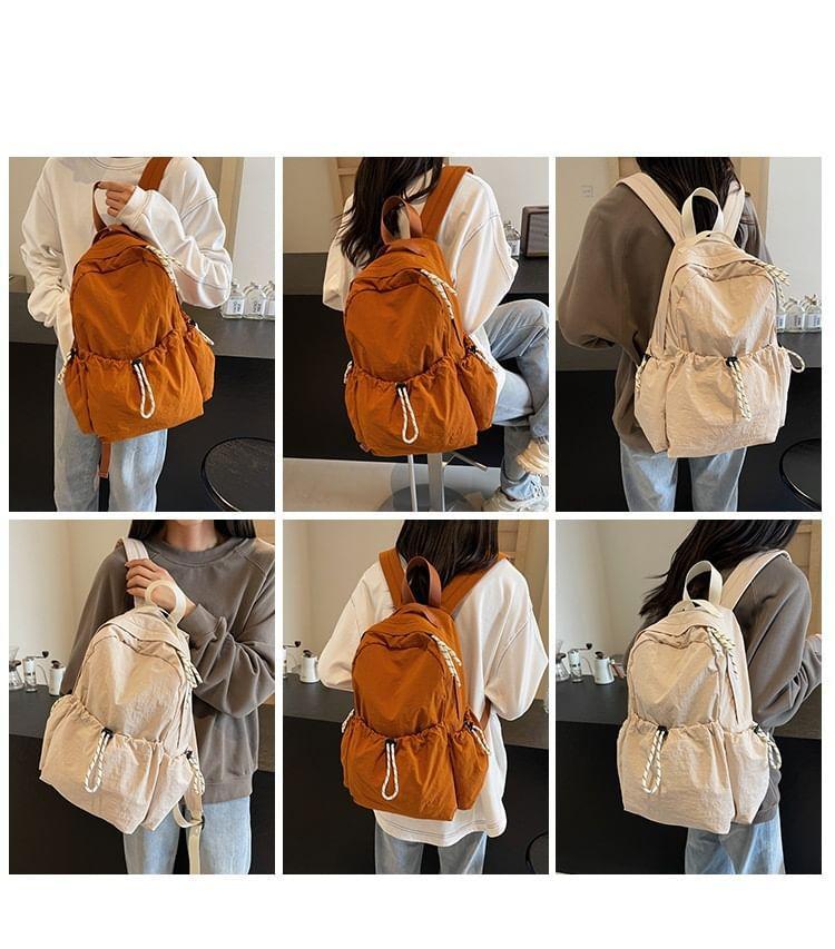 Drawstring Multi-Pocket Backpack Product Image