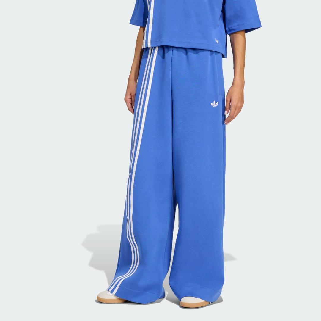 adidas Womens adidas Originals Off-Placed 3-Stripes Wide Pants - Womens Hi Res Blue Product Image