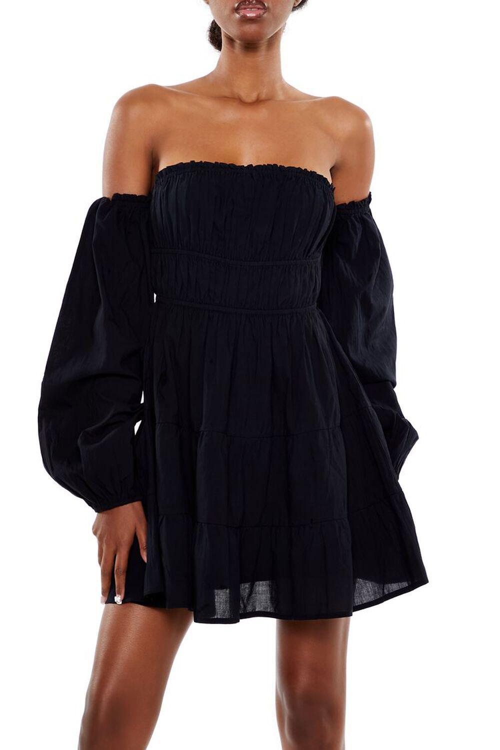 Off-the-Shoulder Babydoll Mini Dress | Forever 21 Product Image