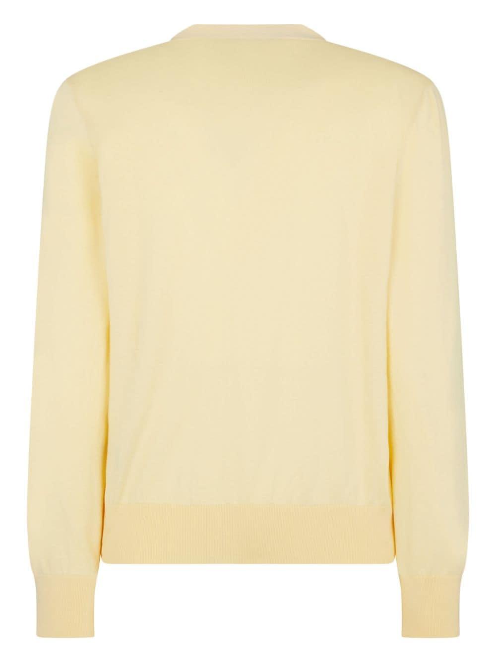 DSQUARED2 Logo-plaque V-neck Cardigan In Yellow Product Image