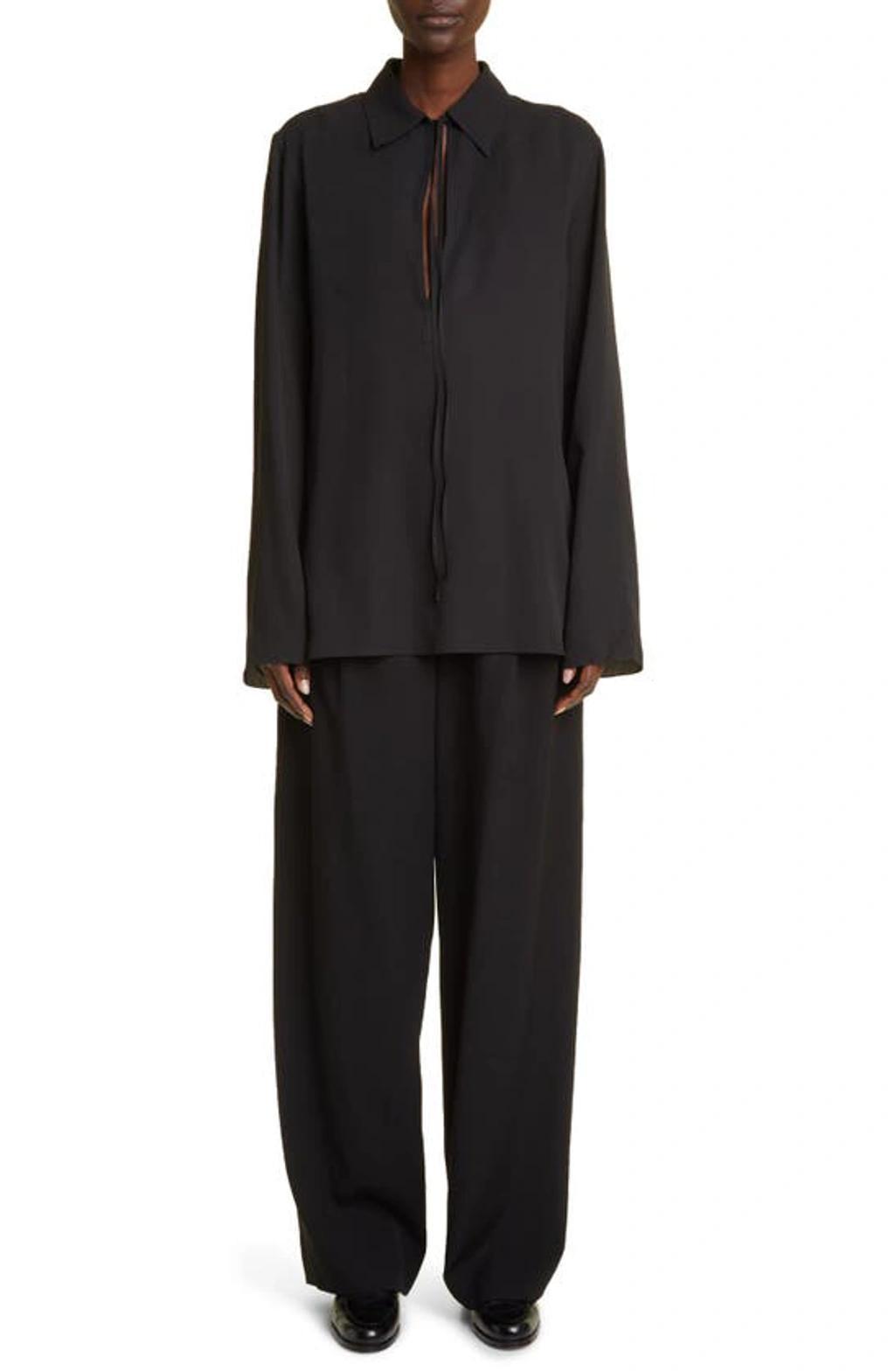 THE ROW Malon Silk Shirt In Black Product Image