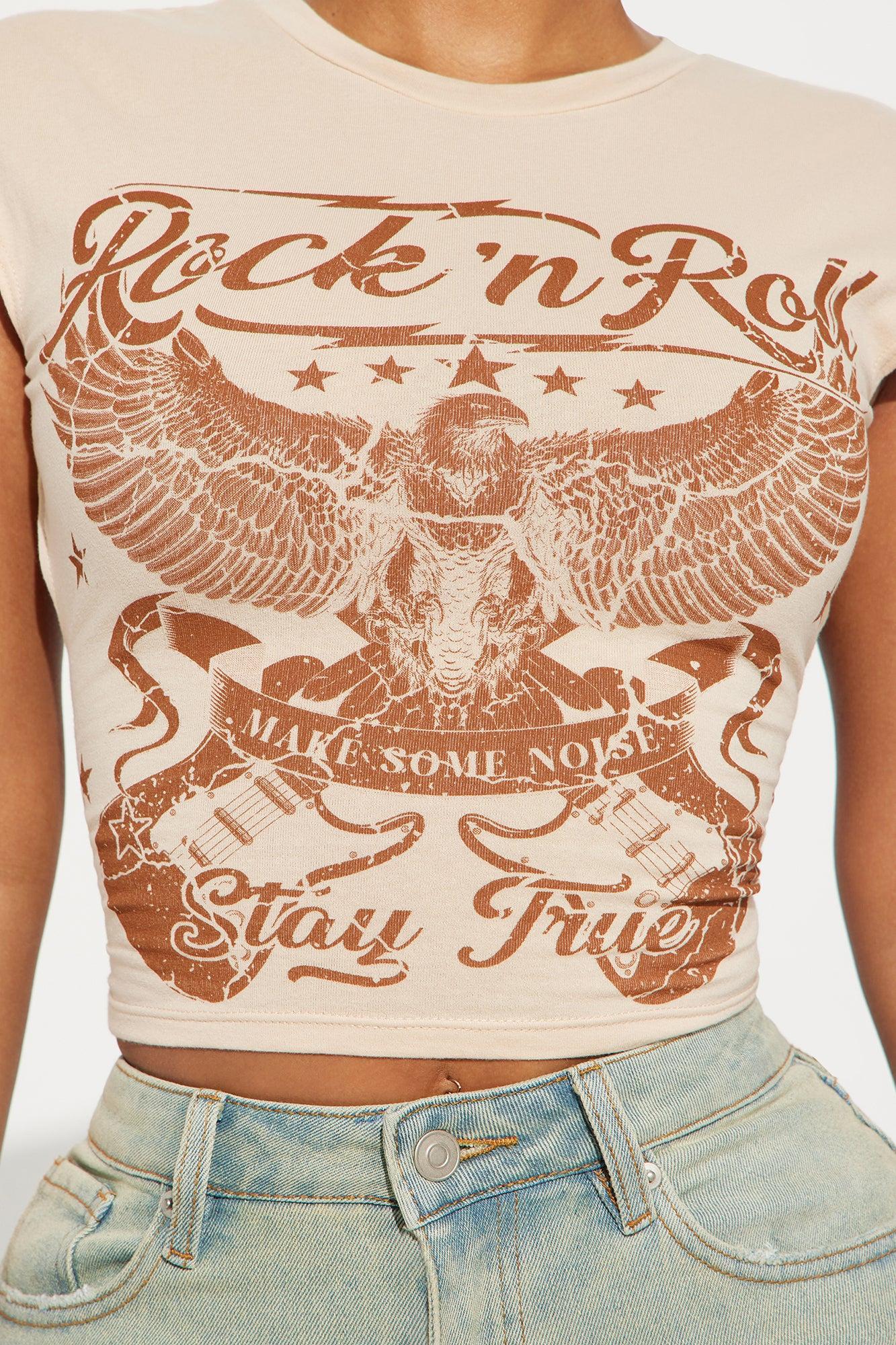 Rock With You Backless Tee - Beige Product Image