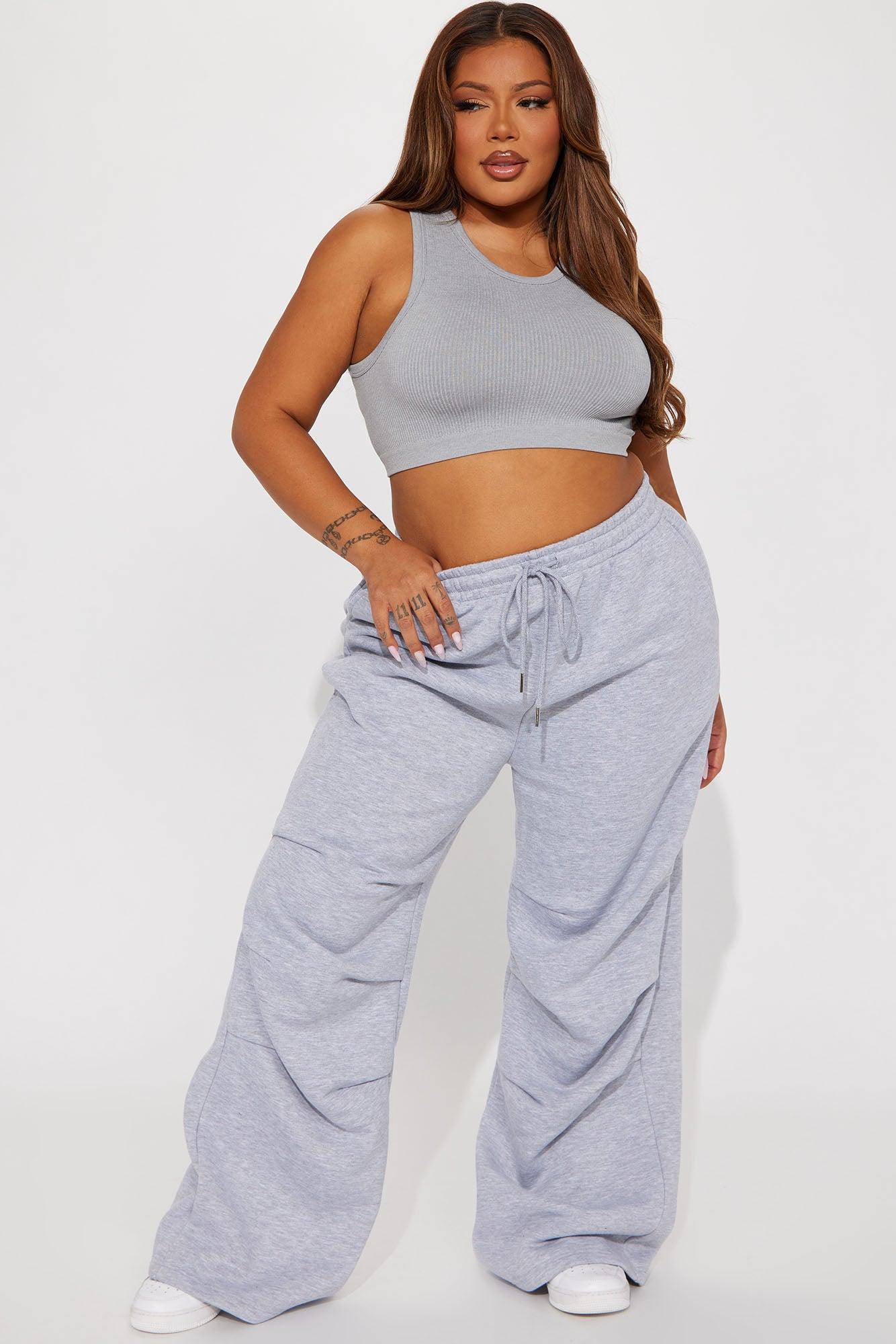 Want It All Ruched Lounge Pant - Heather Grey Product Image