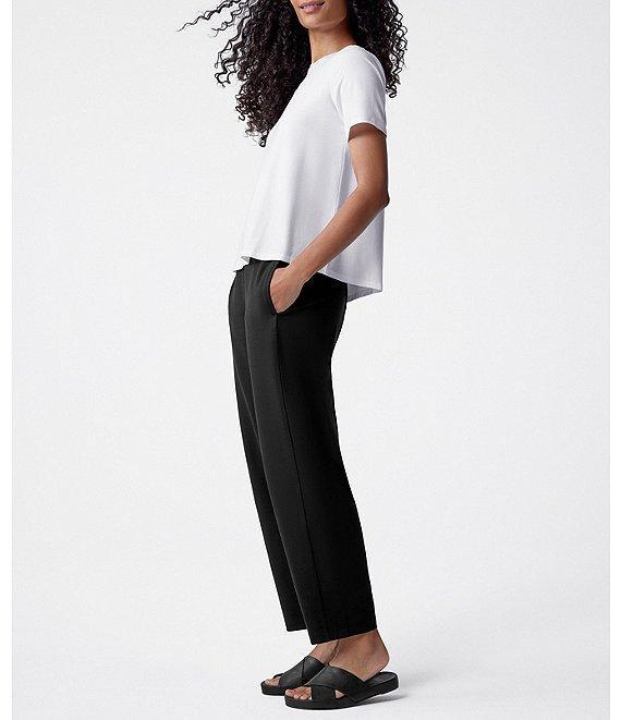 Eileen Fisher Tencel Lightweight Jersey Crew Neck Short Sleeve Shirt Product Image