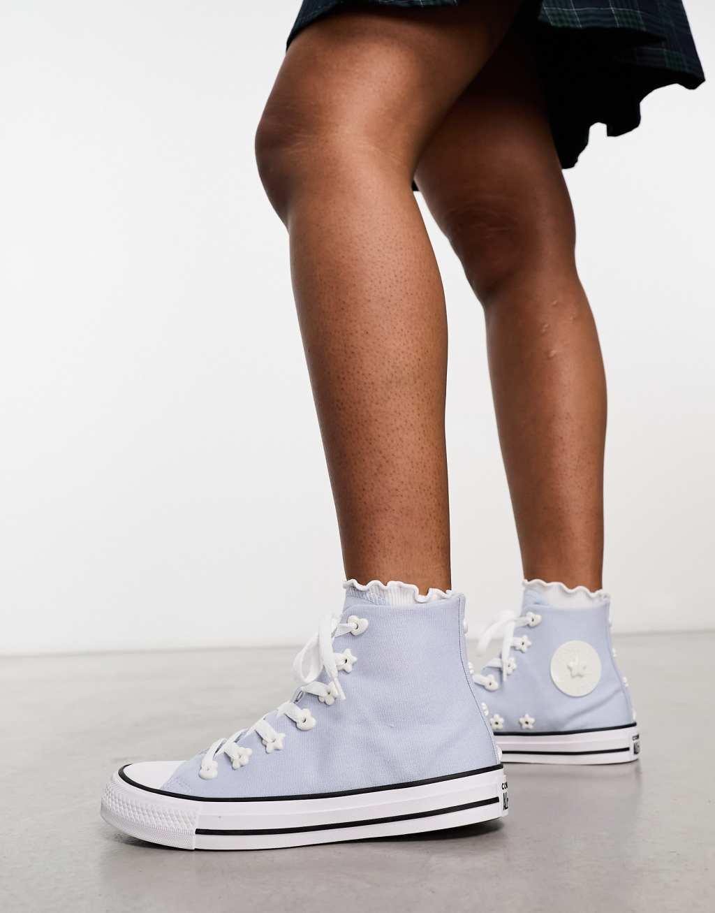 Converse Chuck Taylor All Star sneakers with star gems in light blue Product Image