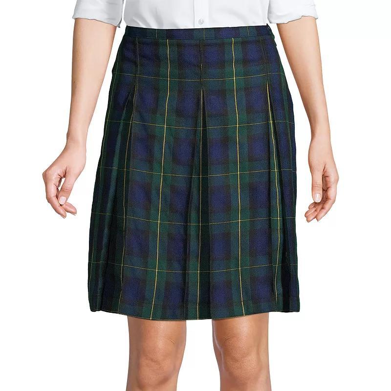 Womens Lands End School Uniform Plaid Box Pleat Skirt Product Image