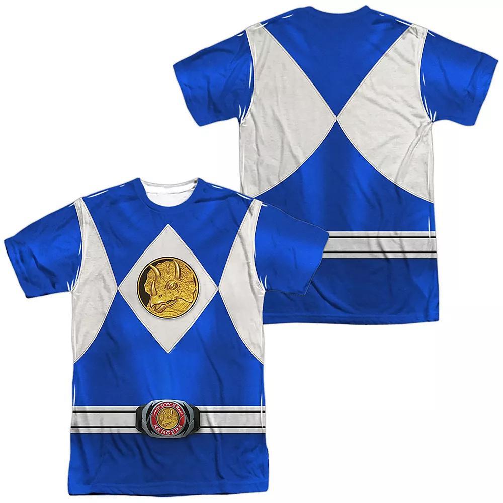 Men's Power Rangers Black Ranger Costume Sublimated Graphic Tee,  Product Image
