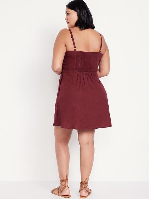 Fit & Flare Linen-Blend Mini Dress Product Image