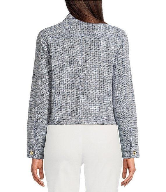 J.McLaughlin Colby Tweed Point Collar Long Sleeve Button Front Jacket Product Image