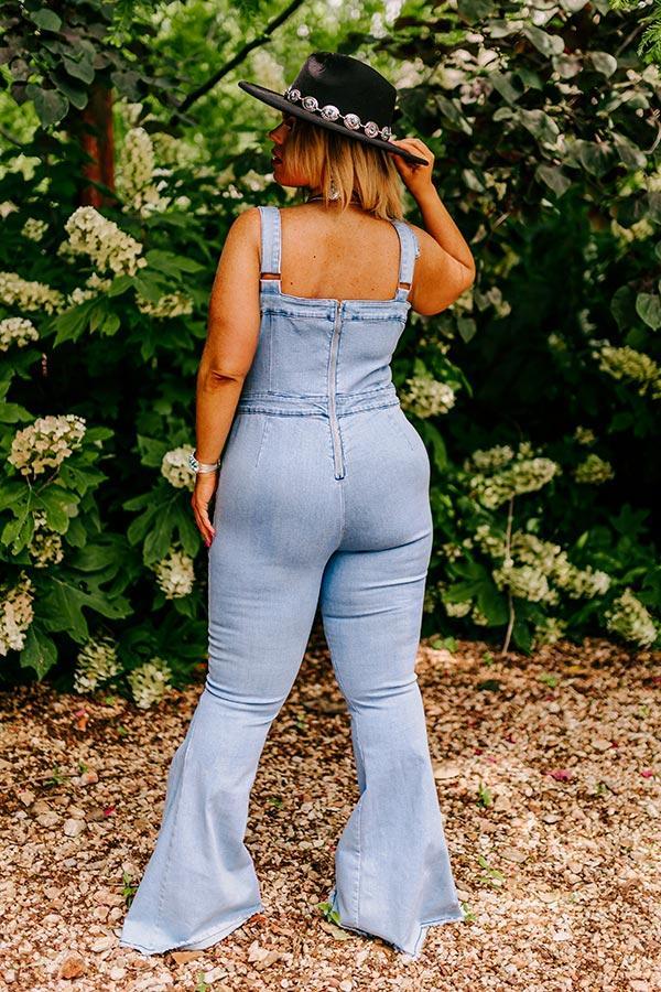 The Pike Denim Jumpsuit in Light Wash Curves Product Image