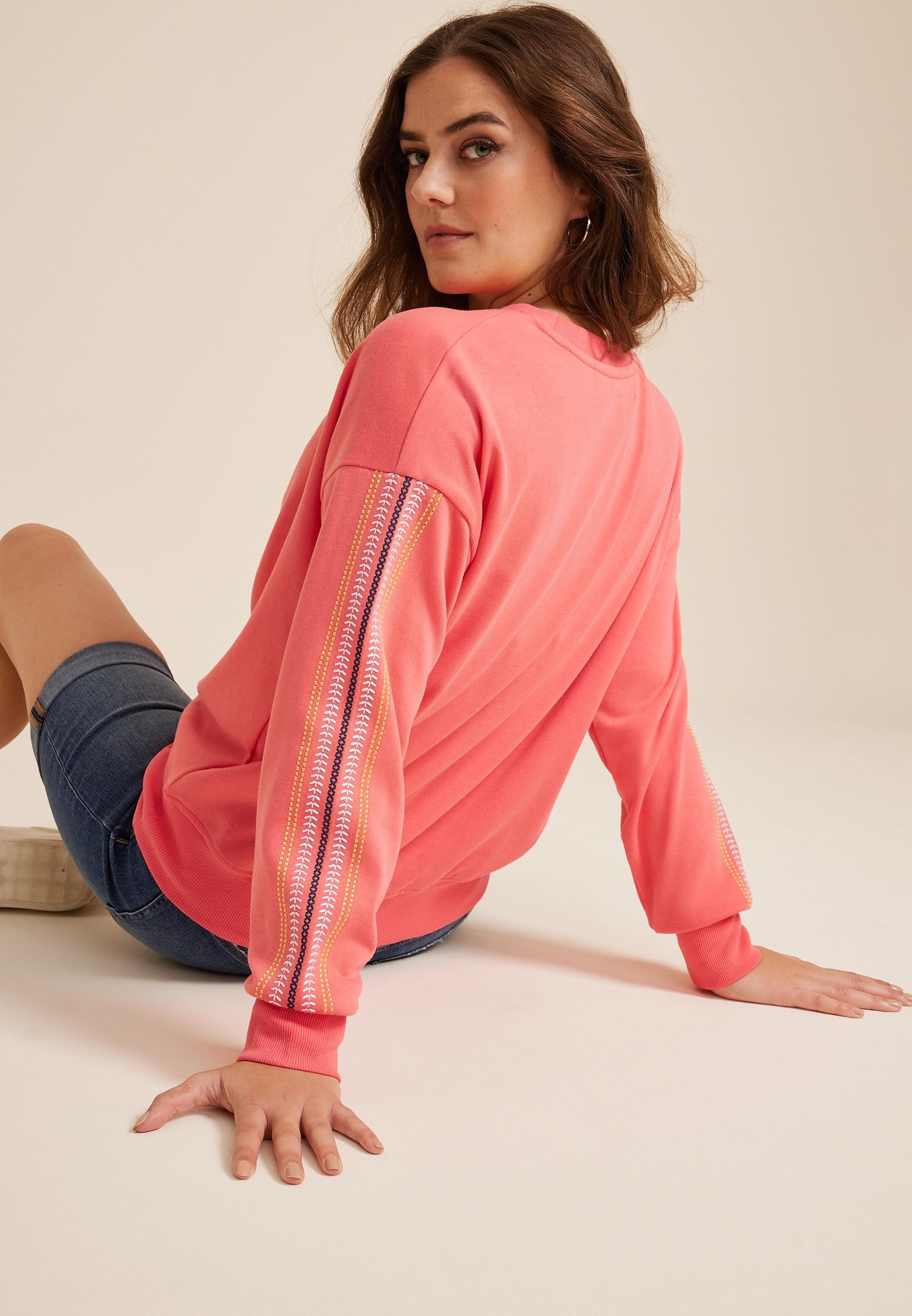 Maurices Womens Embroidered Sun Relaxed Fit Sweatshirt Product Image