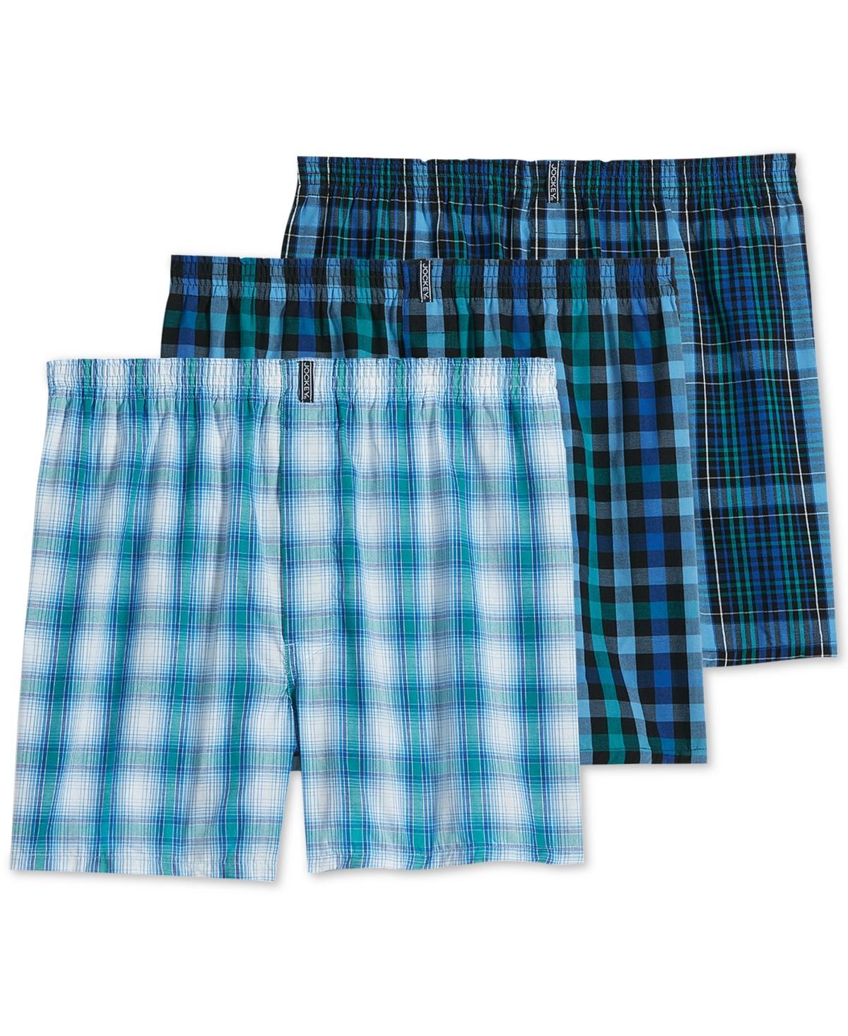 Men's Jockey® 3-pack Classic Full-Cut Woven Boxers, Size: Medium, Blue Orange Stripe Product Image