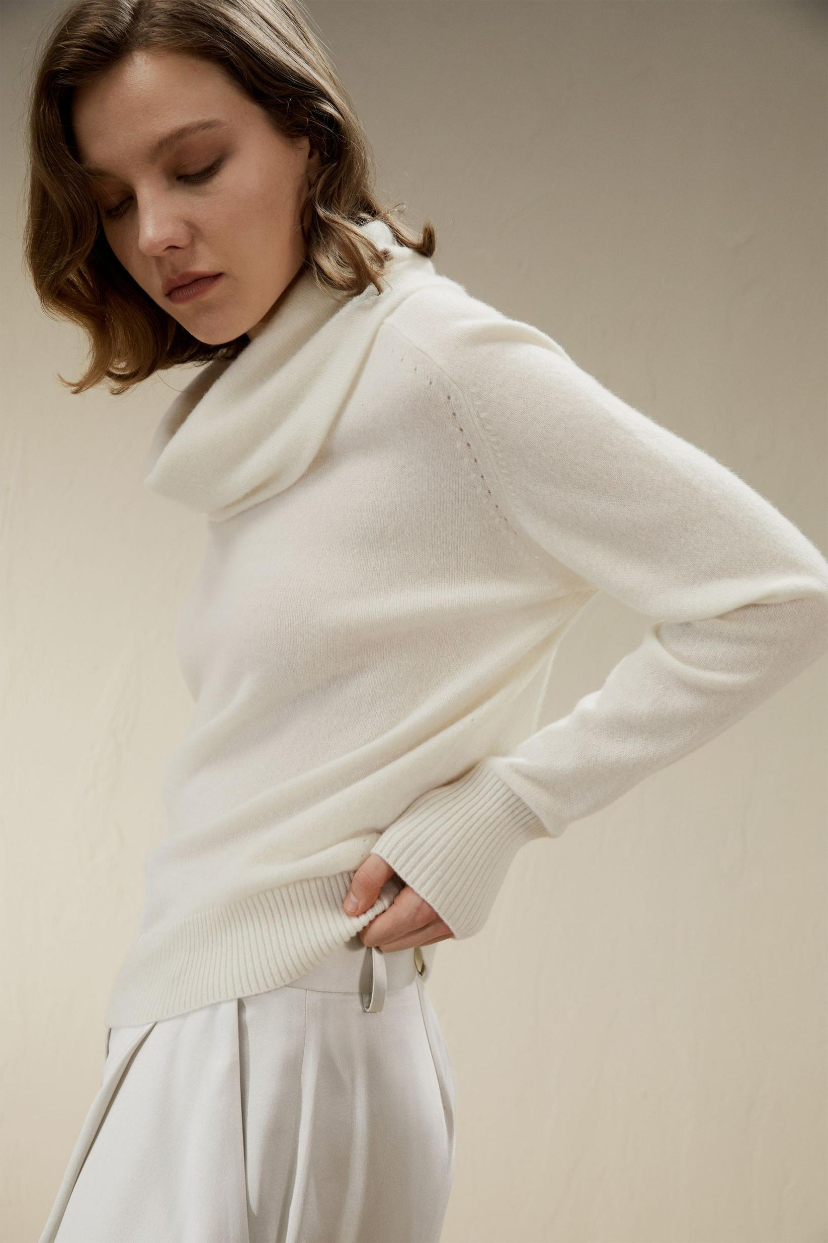 Cashmere Cowl Neck Sweater Product Image