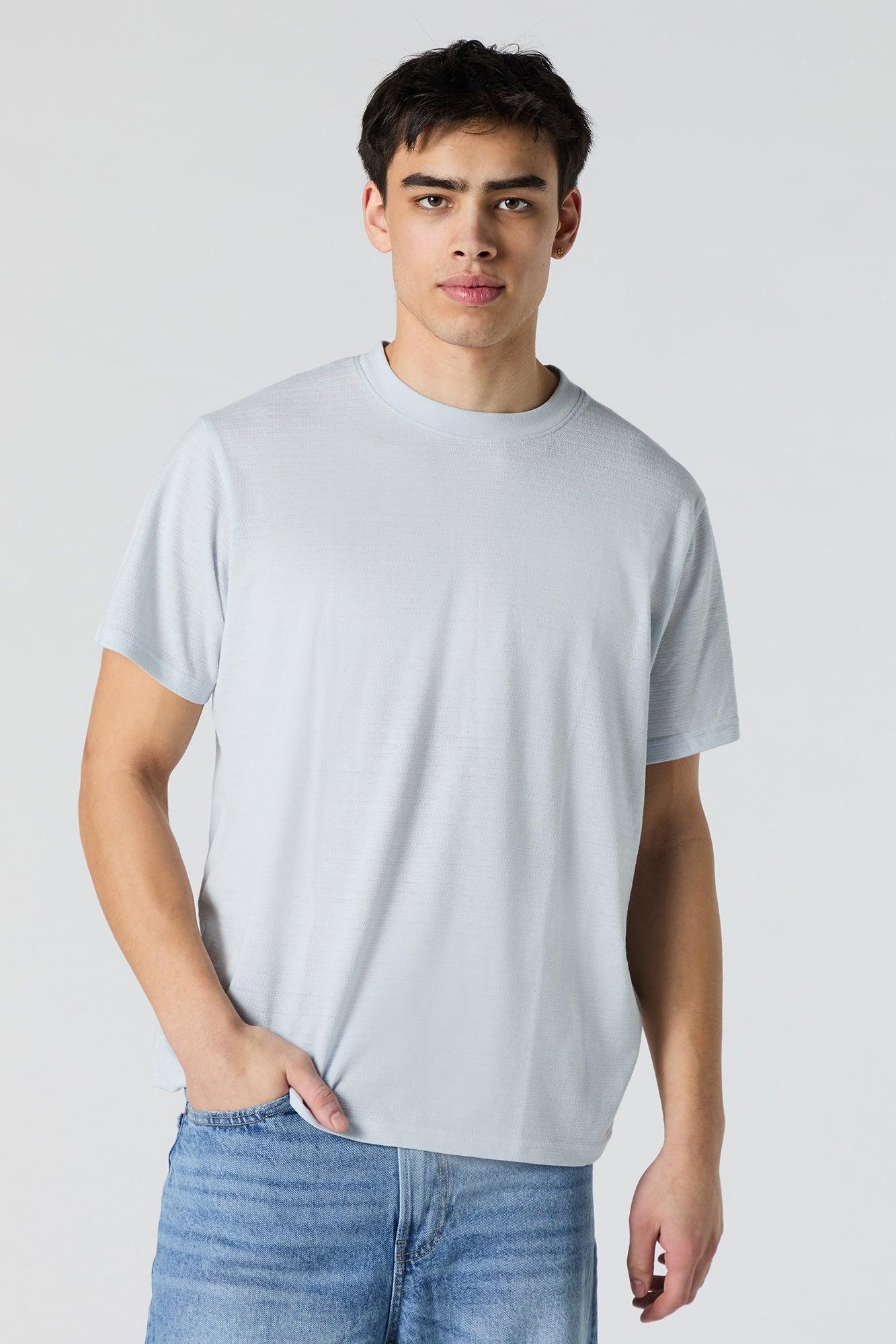 Textured Crewneck T-Shirt Male Product Image