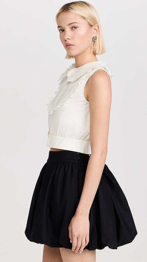 SHUSHU/TONG Lace Pleated Sleeveless Shirt | Shopbop Product Image