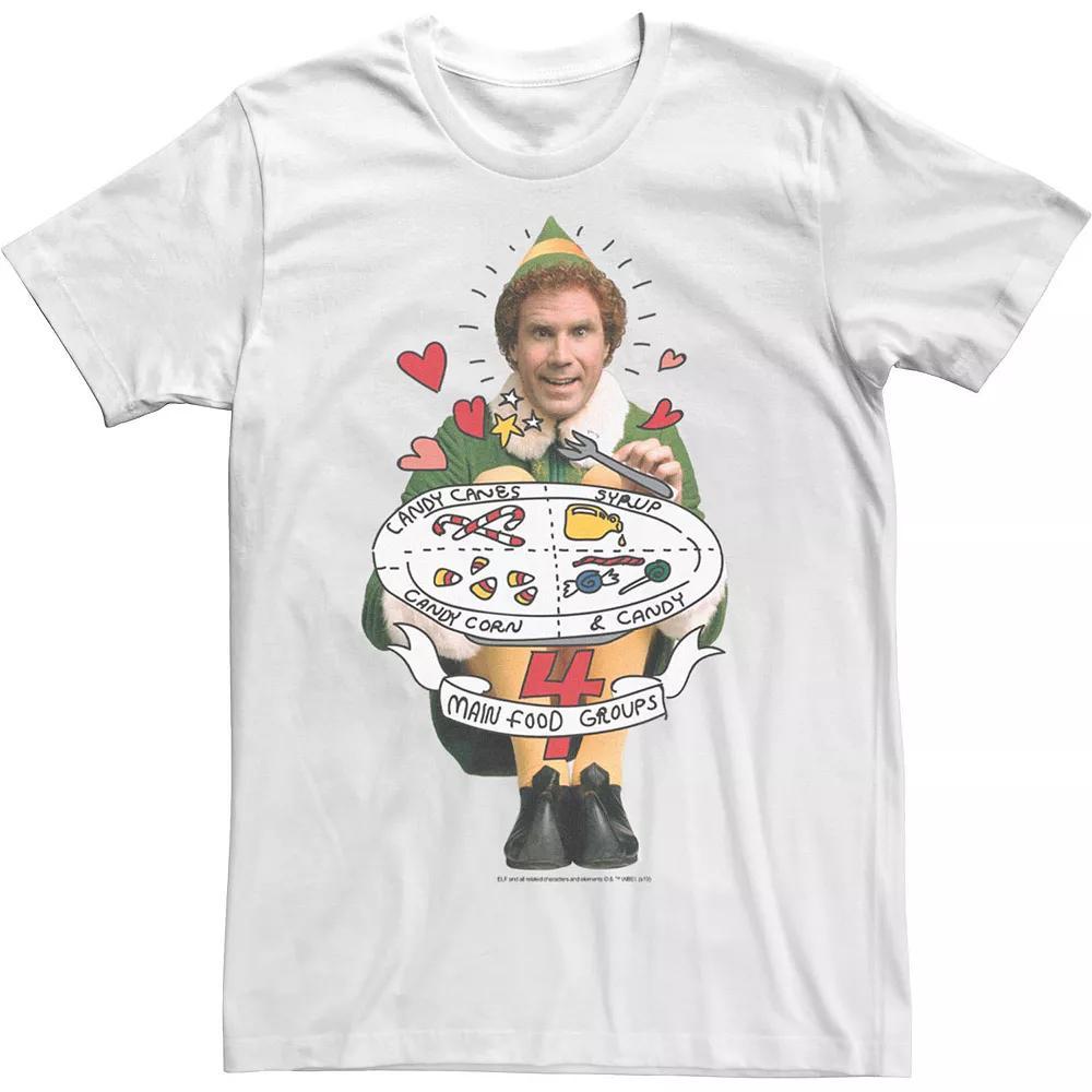 Men's Elf Buddy Four Main Food Groups Doodle Art Tee,  Product Image