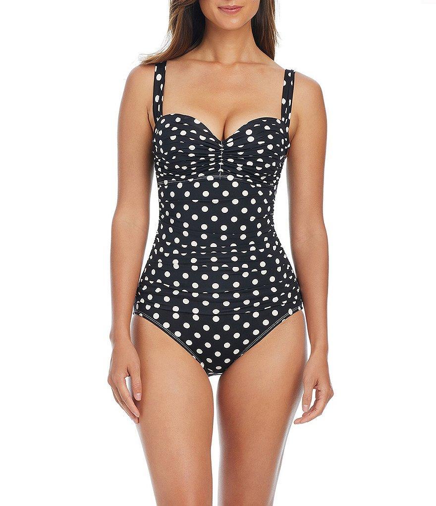 Bleu Rod Beattie Double Trouble Shirred Bandeau One Piece Swimsuit Product Image