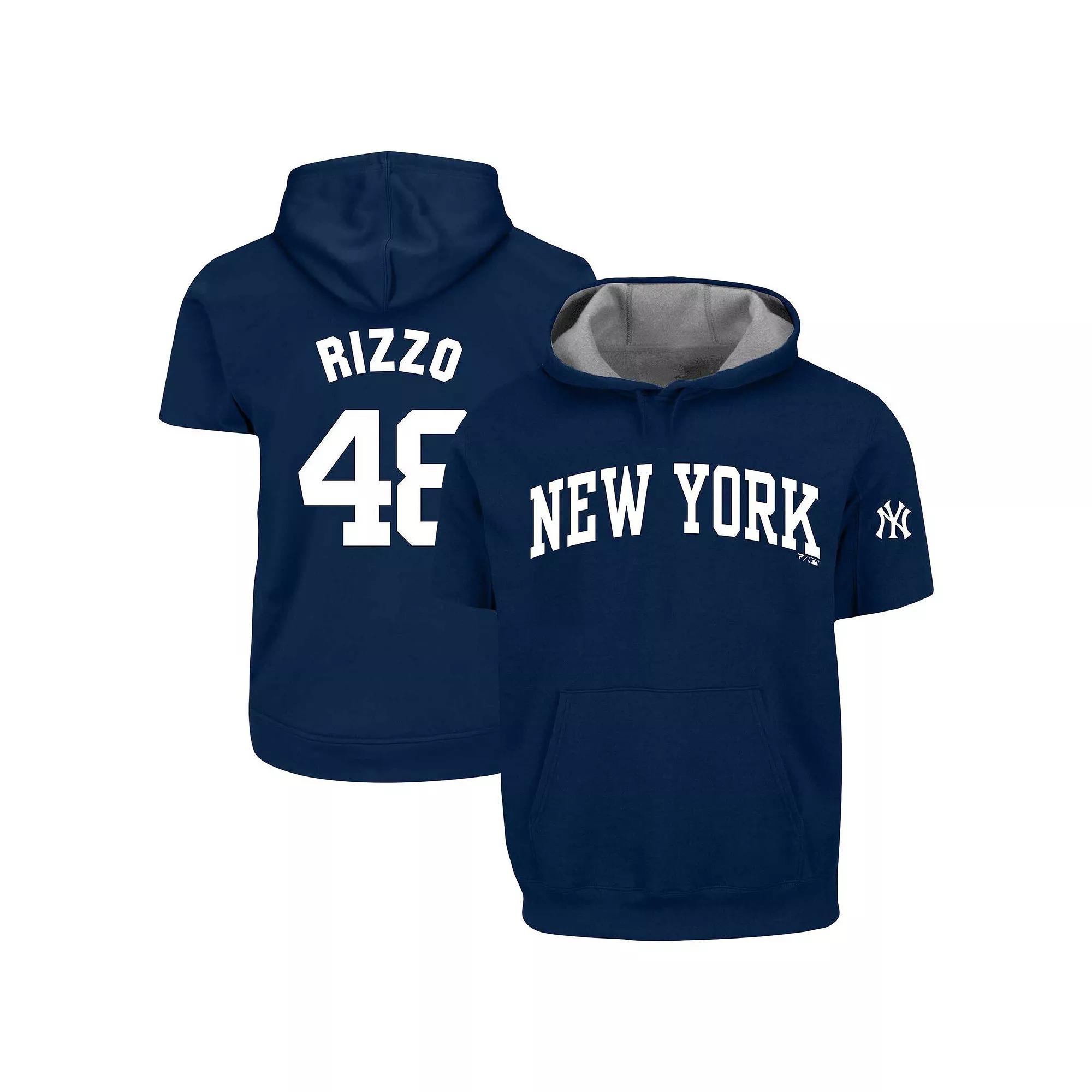 Men's Profile Anthony Rizzo Navy New York Yankees Big & Tall Fleece Short Sleeve Hoodie,  Product Image