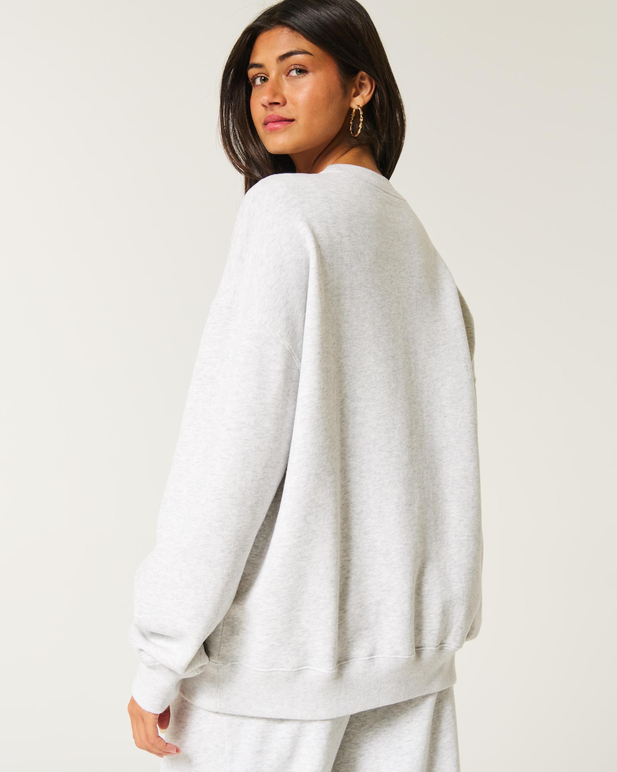 Oversized Ocean Beach Graphic Crew Sweatshirt Product Image