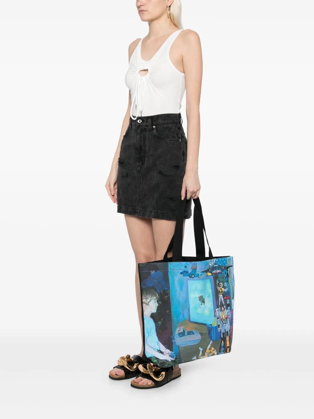 JW ANDERSON Canvas Tote Bag In Black Product Image