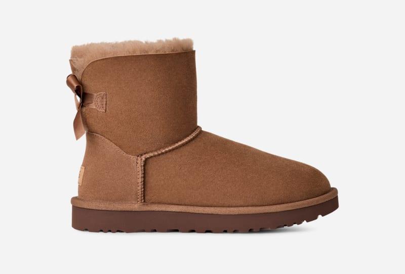 Womens UGG® Mini Bailey Bow II Boot - Rocky Oak Product Image