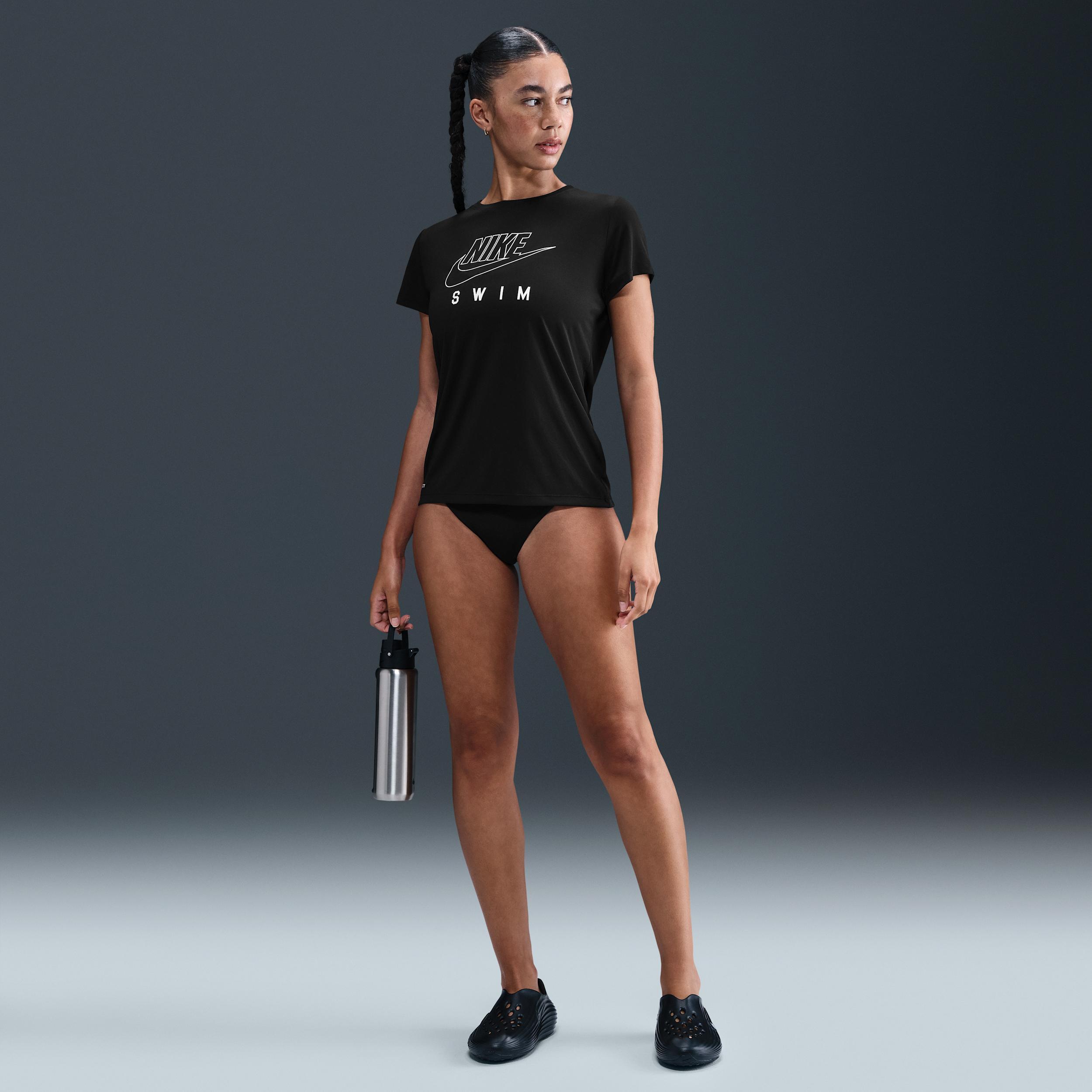 Nike Womens Swim Swoosh Hydroguard Short-Sleeve Top | NESSF326-001 Product Image