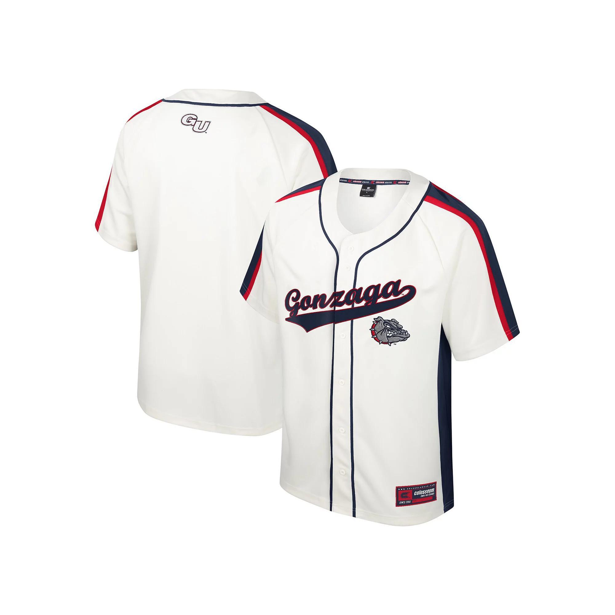 Men's Colosseum Cream Gonzaga Bulldogs Ruth Button-Up Baseball Jersey, Size: Large, Zag Beige Product Image