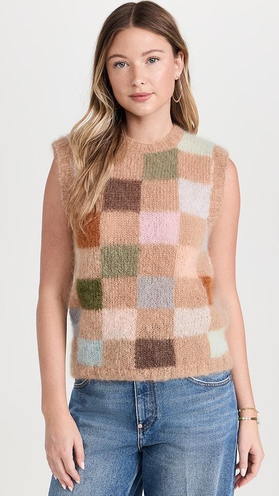 Rose Carmine Top Pixels Vest | Shopbop Product Image