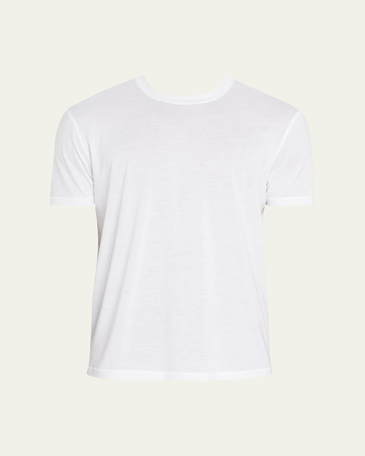 TOM FORD Placed Rib Slim-fit Lyocell And Cotton-blend T-shirt In Neutrals Product Image