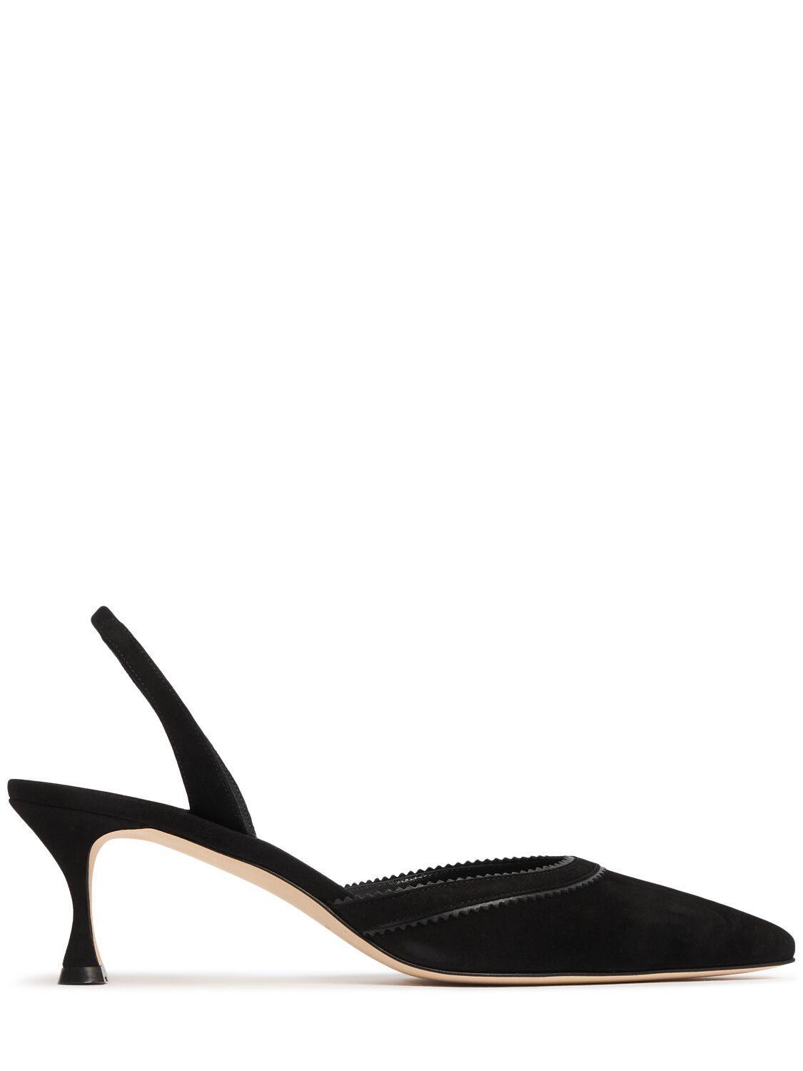 MANOLO BLAHNIK 50mm Brontiasli Slingback Pumps In Black Product Image