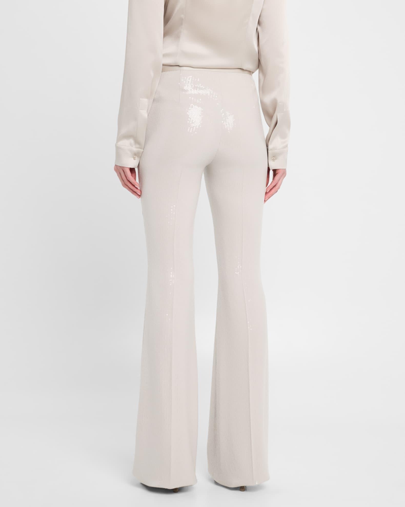Sequined Side Zip Flared Trousers Product Image