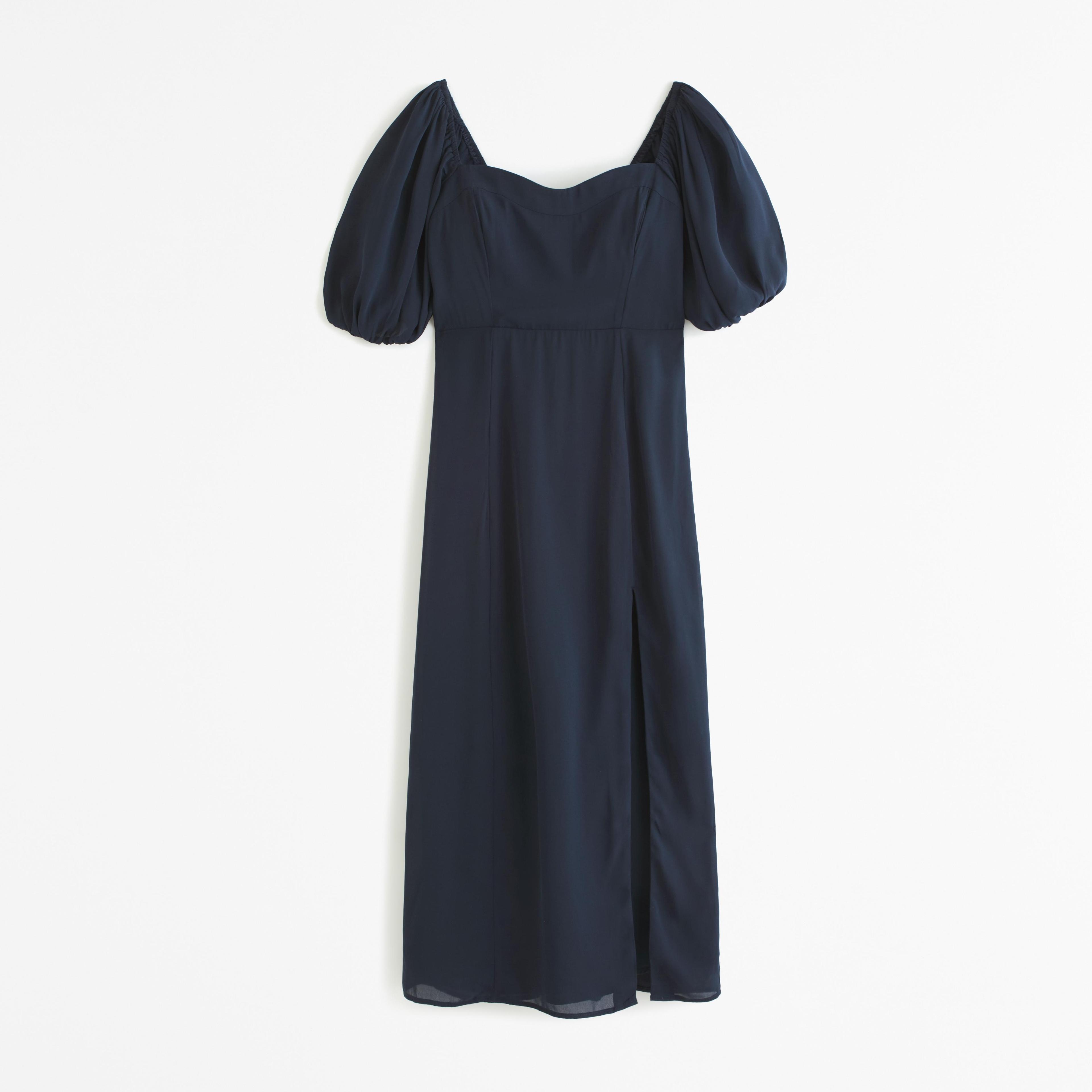 The A&F Camille Puff Sleeve Midi Dress Product Image